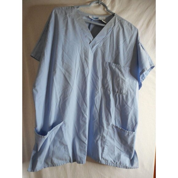 Blue Sx 2x (20W) Scrub Top Medical Uniform MHD - Picture 1 of 6